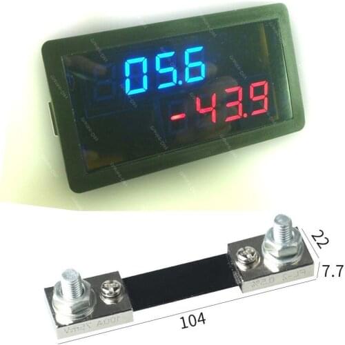 DYKB DC 20V +/- 100A Digital Amp Volt Combo METER Charge Discharge Battery Monitor Current Voltage + 100A 75MV shunt