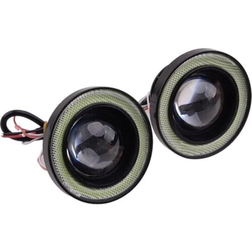 CITALL 3.5" Inch Car Green COB LED Car Angel Eye Halo Ring DRL Fog Light Lamp 12V Universal for Car SUV Truck