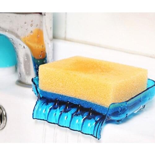 Waterfall Soap Holder Dishes Non Slip Soap Box Toilet Shower Tray Draining Rack Bathroom Gadgets Kitchen Sink Sponge Holder