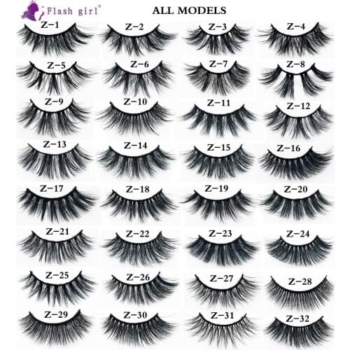 Flash girl Hot Z series 32 models natural and long Full Strip Thick false Eyelashes