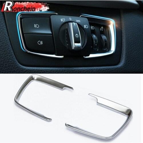RONCHEIN Chrome Light Switch Strip Sticker for BMW 3 Series 4 Series 3GT F30 F32 F36 F34 X5 X6 F15 F16 Decor Cover Trim Interior