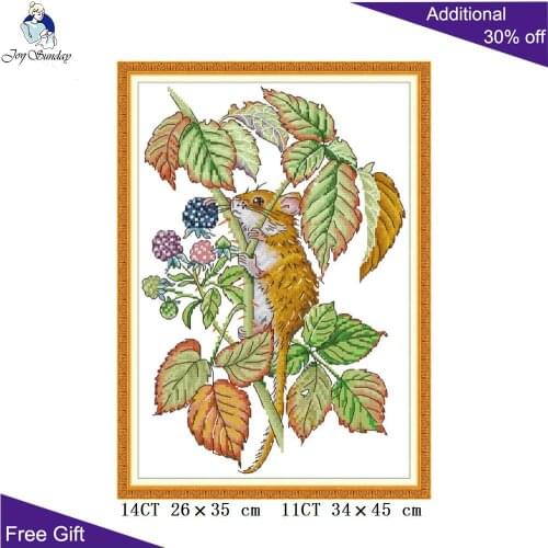 Joy Sunday Mouselet Cross Stitch DA329 14CT 11CT Counted and Stamped Home Decor Mouselet Needlework DIY Cross Stitch kits