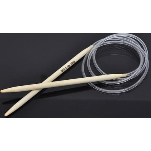 6mm Natural Bamboo Circular Knitting Needles for Yarn Weaving Transparant Tube Hand Sewing Crochet Hook Set 100cm long, 1 PC