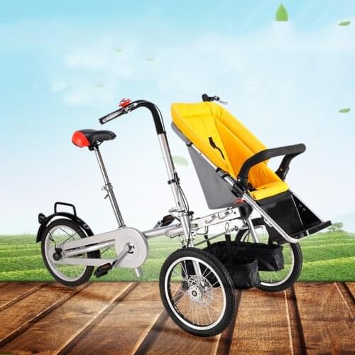 Mama Baby Bike Stroller Cart Double Bike for Entire Family Three Wheels Baby Stroller Child Tricycle Three Wheel Bicycle