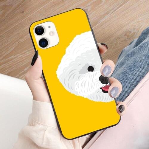Bichon Frise soft TPU border phone case for iphone 11PRO 11PROMAX 11 X XS XR XSMAX 6 plus 7 7plus 8 8plus cover
