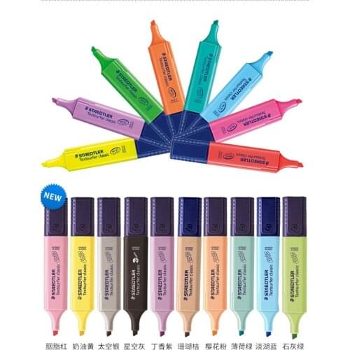 Pack of 18 Staedtler Textsurfer Classic and New Pastel Highlighter Marker Pens 8 Classic&10 Macarons Colours