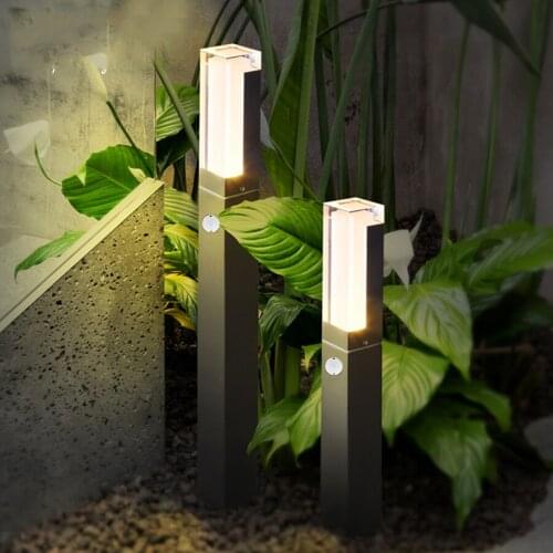 10W PIR Motion Sensor Outdoor Garden Lawn Lamp Waterproof Aluminum Villa Landscape Bollard Light Pathway Bollard Light