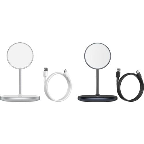 Phone Stand for Charger，Stainless Iron Magnetic Charging Dock Holder Cradle for Desk, Compatible with Apple iPhone 12 Mini