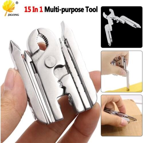 Portable Multifunction Folding Plier Stainless Steel Knife Keychain Screwdriver Camping Survival Tools