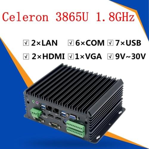 Industrial IPC fanless mini pc 2G RAM 8G SSD INTEL Celeron c1037u 1.8 GHz 6*COM VGA HDMI RJ45 windows or Linux