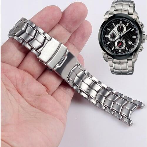Solid Stainless Steel Watch Strap For EF-524 Watch band mens Metal Watch Bracelets 5051 22MM Accessories Watchband