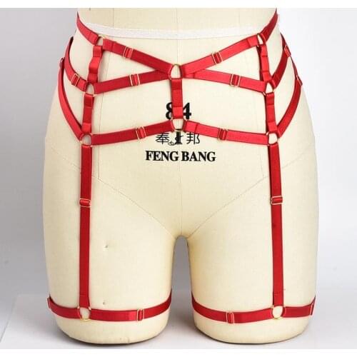 Sexy Goth Leg Garter Belt Harajuku Bdsm Leg Harness Punk Leg Bondage Lingerie Sexy Cospaly Leg Straps High Waist Suspenders Belt