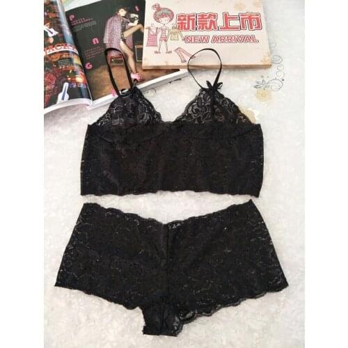 Sexy Lingerie Set Lace Sexy Wrap Chest Three-point Bra Sexy Pajamas Lace Pajamas For Women