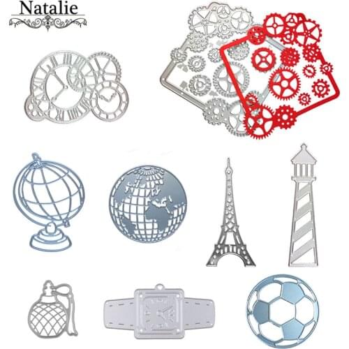 Gear Globe Tower Shape Metal Cutting Dies Stencils For DIY Scrapbooking Cards Decor Paper Embossing Craft
