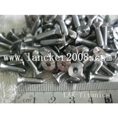 Gr5 Titanium Hexagon socket Countersunk/Flat head screw M4*8 10 12 14 16 18 20 25