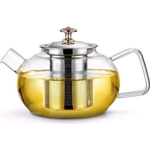 Wide Mouth Glass Infuser Teapots With Stainless Steel Filter Coffee Tea Oolong Tea Of Puer Tea Coffee Maker