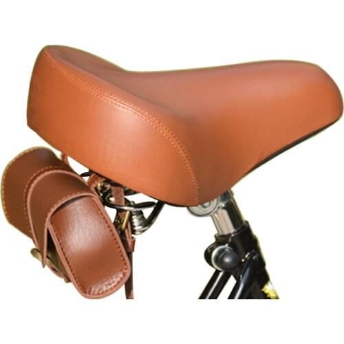 Bicycle Universal Saddle Retro Brown Brown Color Spring Thicker and Softer Bicycle Seat Urban Leisure Bicycle Saddle