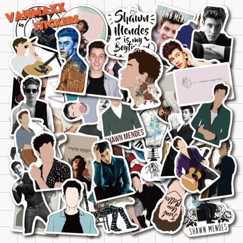 VANMAXX 50 PCS Canada Singer Shawn Mendes Graffiti Stickers Waterproof PVC Decal for Laptop Helmet Bicycle Luggage Phone Case