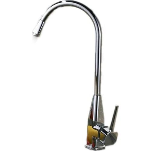 Octagonal brass kitchen water faucets with hot cold single lever kitchen sink mixer taps / kitchen faucet , brass faucet