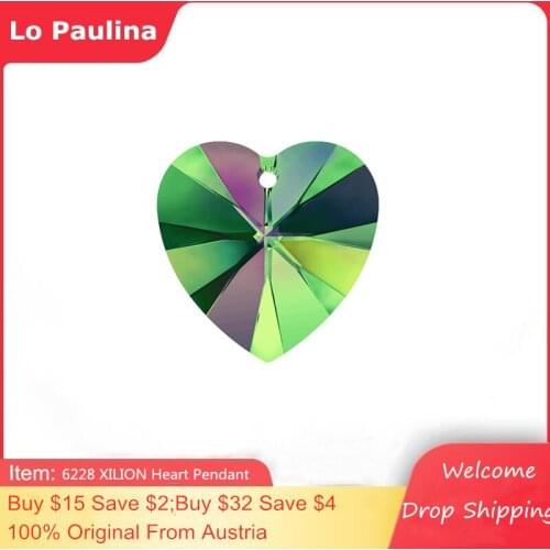 XILION Heart Pendant 6228 Austrian 100% Original beads for DIY Crystal jewelry making accessories findings