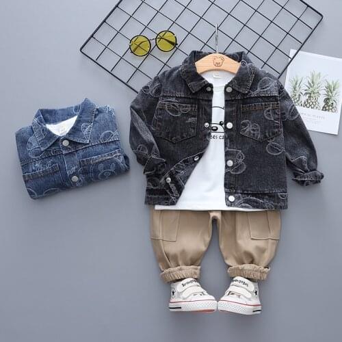 0-5 Year Spring Autumn Boy Girl Clothing Set 2021 New Fashion Active Coat+Shirt+Pant Kid Children Baby Toddler Boy Girl Clothing