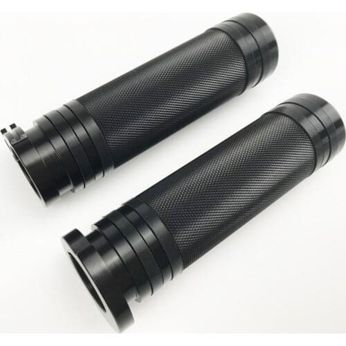 1 Pair 1"25mm Black Motorcycle Aluminum CNC Handle Bar Hand Grips For Harley Sportster Touring Dyna Softail Custom