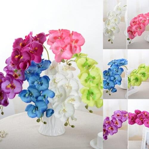 1pcs 8 Heads 70cm Artificial Flower Phalaenopsis Latex Silicon Real Touch Big Orchid Orchidee Wedding Simulation Flower Craft