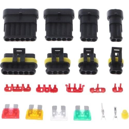 240Pcs/Set AMP/Tyco Waterproof 12V Electrical Connectors Kit 1/2/3/4/5/6 Way Pin