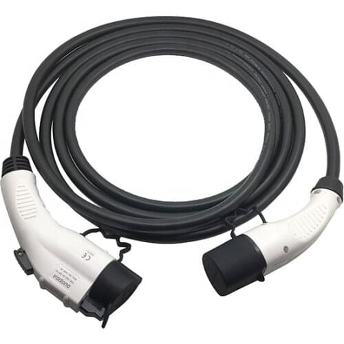 32A EV charger 5m black cable SAE J1772 to IEC 62196-2 type1 to type 2 connector for electric vehicle charging station plug