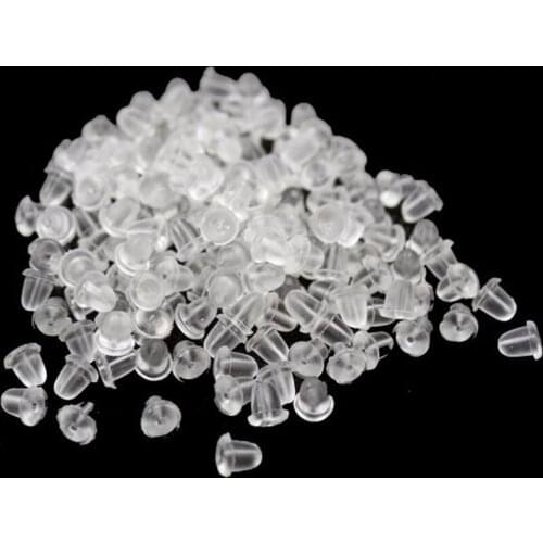 50 PCS Rubber Back Silicone Round Ear Plugging Blocked Earring Back Stoppers For DIY Earrings Jewelry Accessories