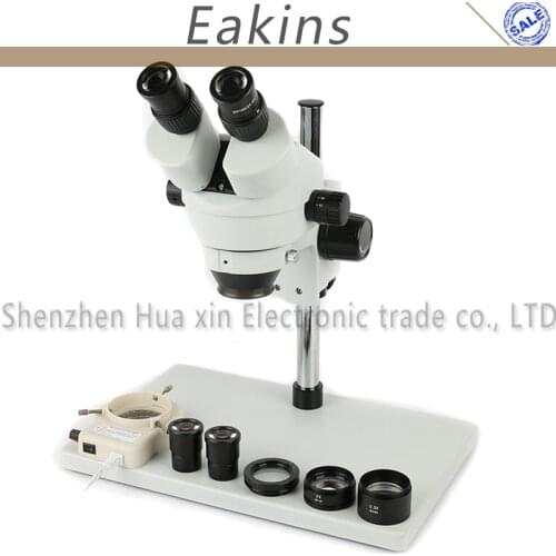 Binocular Stereo Industrial Microscope 3.5-180X Continuous Zoom Big Metal Stand+0.5X/2X Auxiliary Objective Lens+56 LED Light