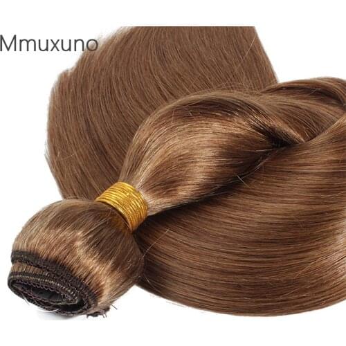 One piece human hair clip hair smooth long straight hair Color #8