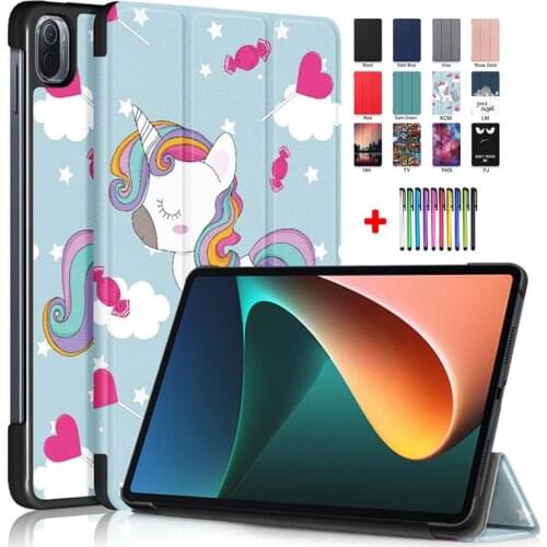 New Trifold Tablet Unicorn MiPad 5 Pro 5G Case For Xiaomi MiPad5 Pro Case 2021 PU Leather Etui For MiPad5 Pro Cover 11 inch+Gift