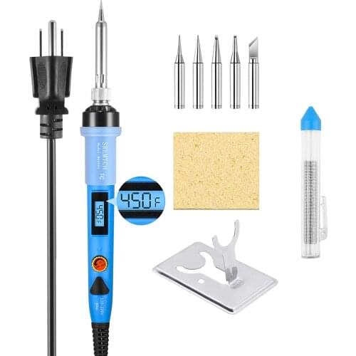 80W LCD Digital Soldering Gun with Adjustable Temperature Welding Iron Fast Heating Electronics Soldering Iron Kit