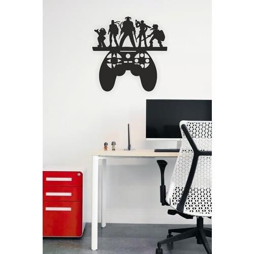 Unt Gamepad Azer Cut Wooden Decorative Table 48x48 cm