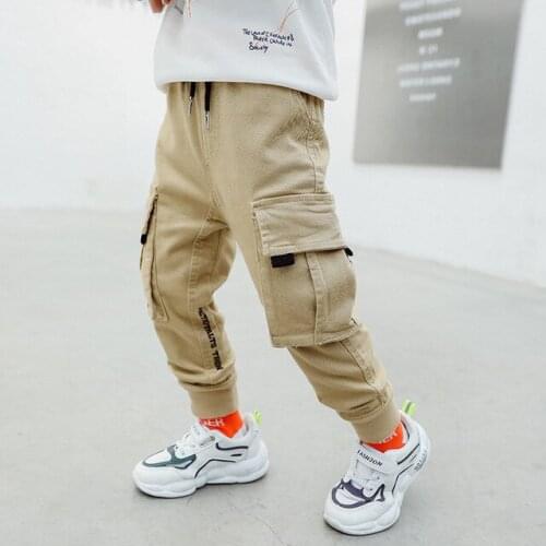 New Baby casual pants overalls Boys casual pants pants Spring&autumn Kids Boy pocket trousers black khaki for children 2-8y