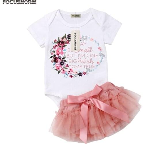Cute Baby Girl 1st Birthday Floral Printed Dress Romper+Tutu Skirts Party Outfits Toddler Kids Summer Sunsuit Clothing Sets