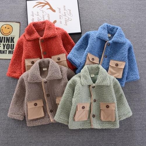 Kids fur coat toddler girl fall clothes 2020 boys coat kids jackets for girls wool coat boys clothing furry coat child clothes