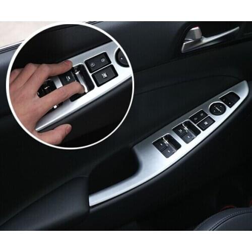 For Hyundai Tucson 2016-2018 ABS Pearl Chrome Interior Door Window Armrest Cover Buttons Switch Panel Trim Molding Garnish