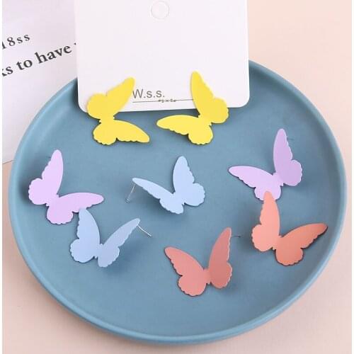 Enamel Alloy Butterfly Charms Decorated Fashion Studing Earrings 30pcs/Lot 25*31mm Oil Drop Jewelry Women Summer Earring