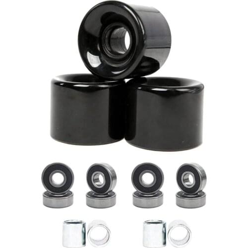 Hot Pack of 4 60mm Skateboard Wheels + ABEC-9 Bearing Steel and Spacers Cruiser Wheels
