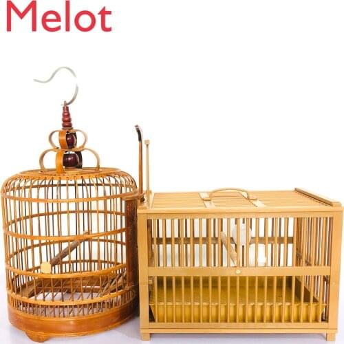 High-End Luxury Wooden Bird Cage Thrush Bath Cage Bird Cage Plastic Fashion and Environment-Friendly Simple Bird Cage Large