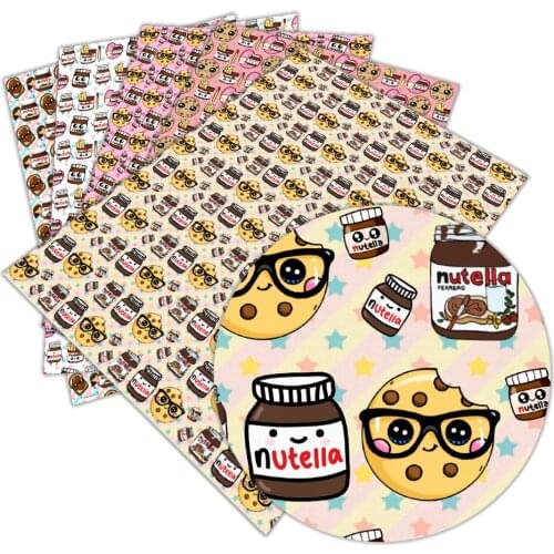 Snack Pattern Printed Artificial Leather 30 cm x 136 cm for Patchwork DIY Accessories L101