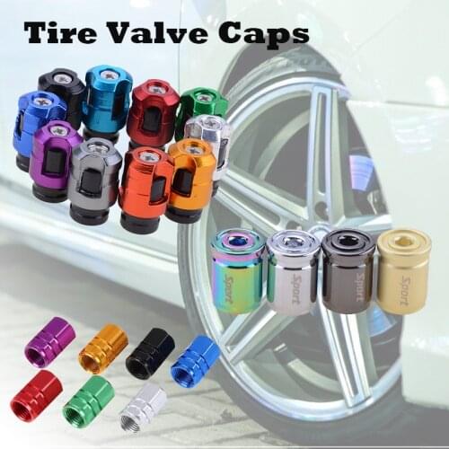 4psc Car Wheel Tire Valve Caps, Tyre Rim Stem Covers,Aluminum Alloy Car Styling Universal Parts Accessories