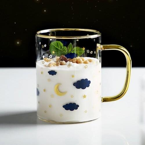 Creative Cute Glass Cups Coffe Milk Kawaii Cocktail Drink Beer High Capacity Girl Latte Cup Juice Nordic Tazas Drinkware DF50GC