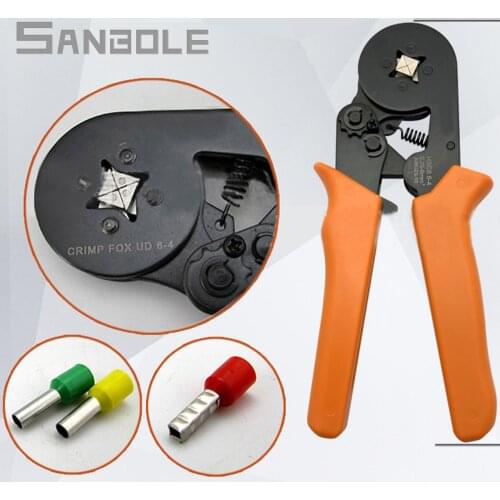 HSC8 6-4A 23-10AWG 0.25-6mm2 Round Crimping pliers electric tube clamp straight terminal tools