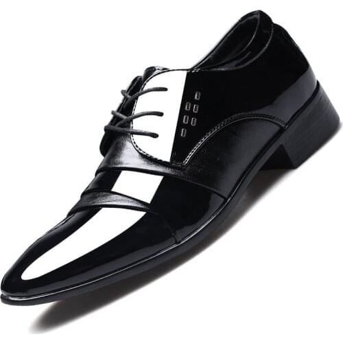 Mazefeng 2020 Men Dress Shoes Men Formal Shoes Leather Luxury Fashion Groom Wedding Shoes Men Oxford Shoes Dress Plus Size 38-48