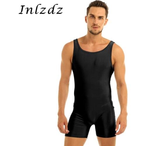 Mens Lingerie Teddy Bodysuit Stretchy Gymnastics Sports Gym Jumpsuit Sportwear Leotard Biketard Unitard Exotic Gay Full Bodysuit