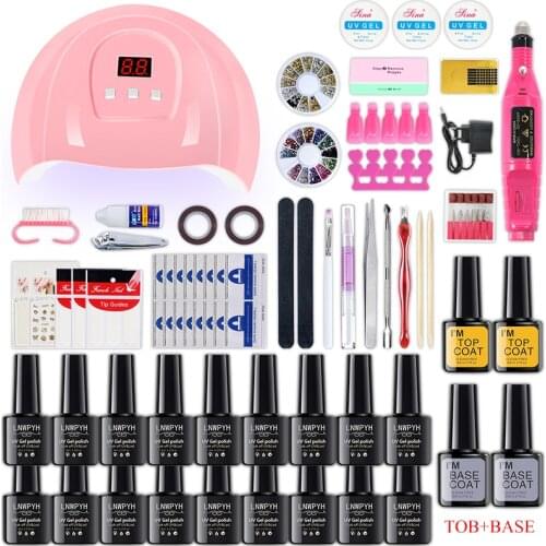 Manicure Set Nail dryings 18/12/10 Kind Nail Polish Kit with Nail drill Machine Nail lamp Acrylic Kit Nail Art Tools Nail Tools