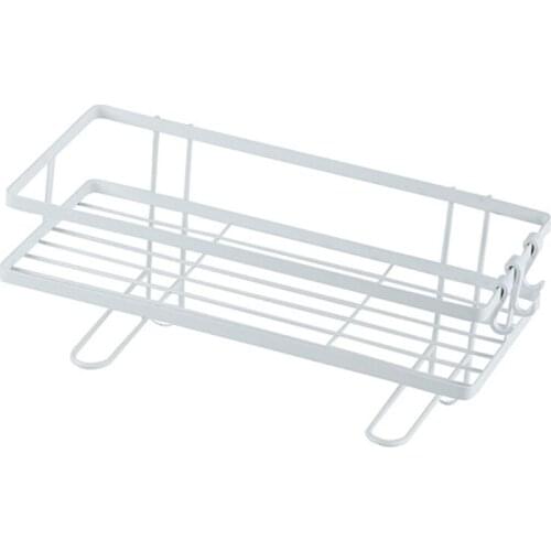 Bathroom Wall Mounted Shelves with Hooks Floating Storage Shower Hanging Basket Shampoo Holder Kitchen Seasoning Storage